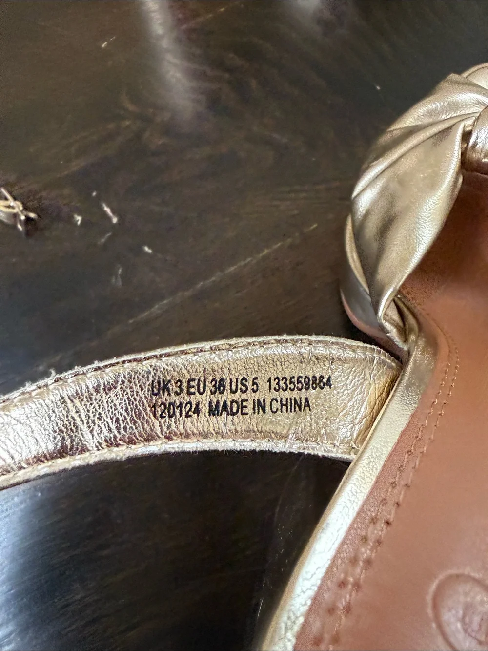 ASOS Metallic Gold Platform Knot Sandals with Ankle Wrap